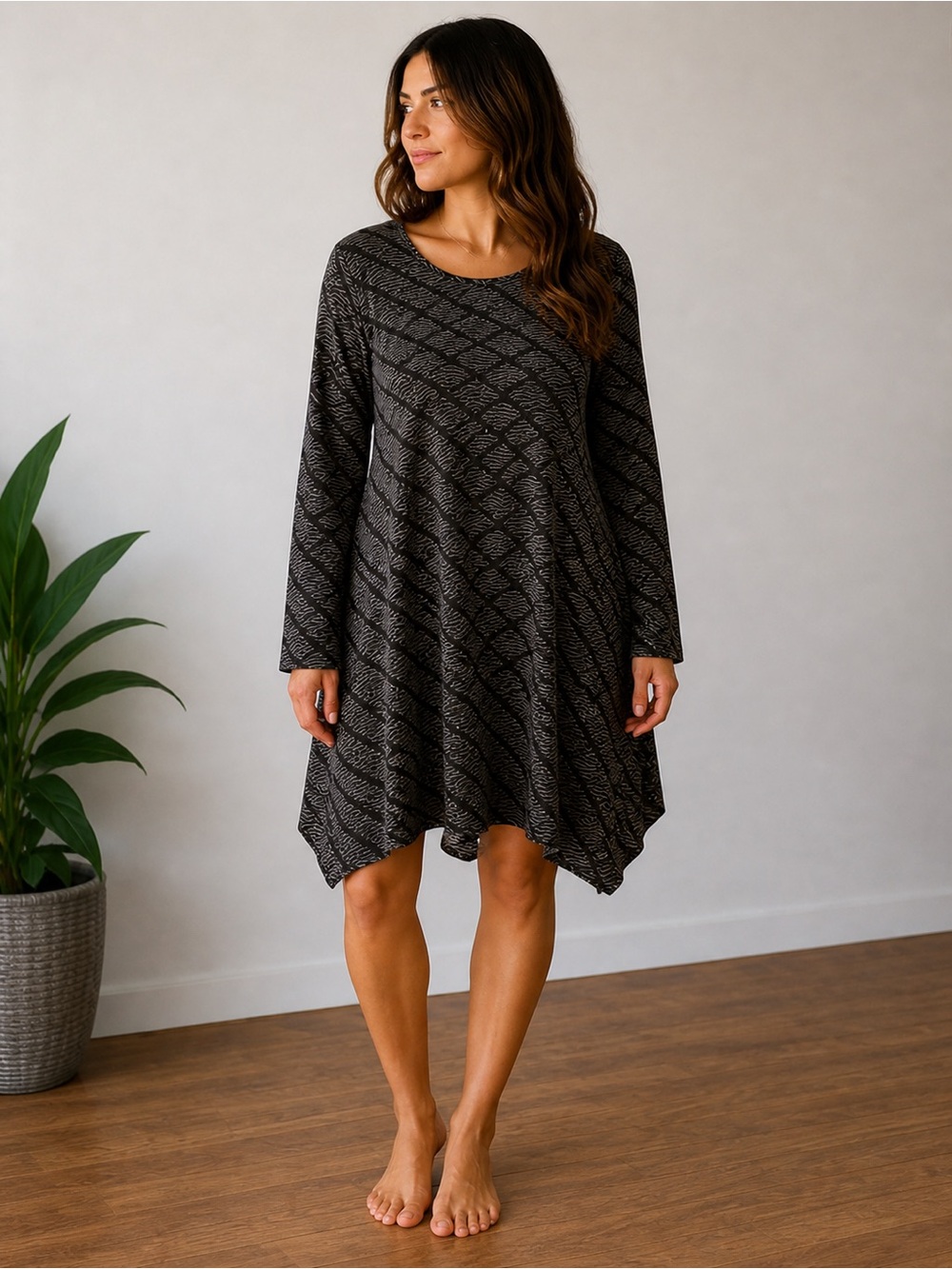 NWT Matti Mamane Painted Asymmetrical Dress. Medium